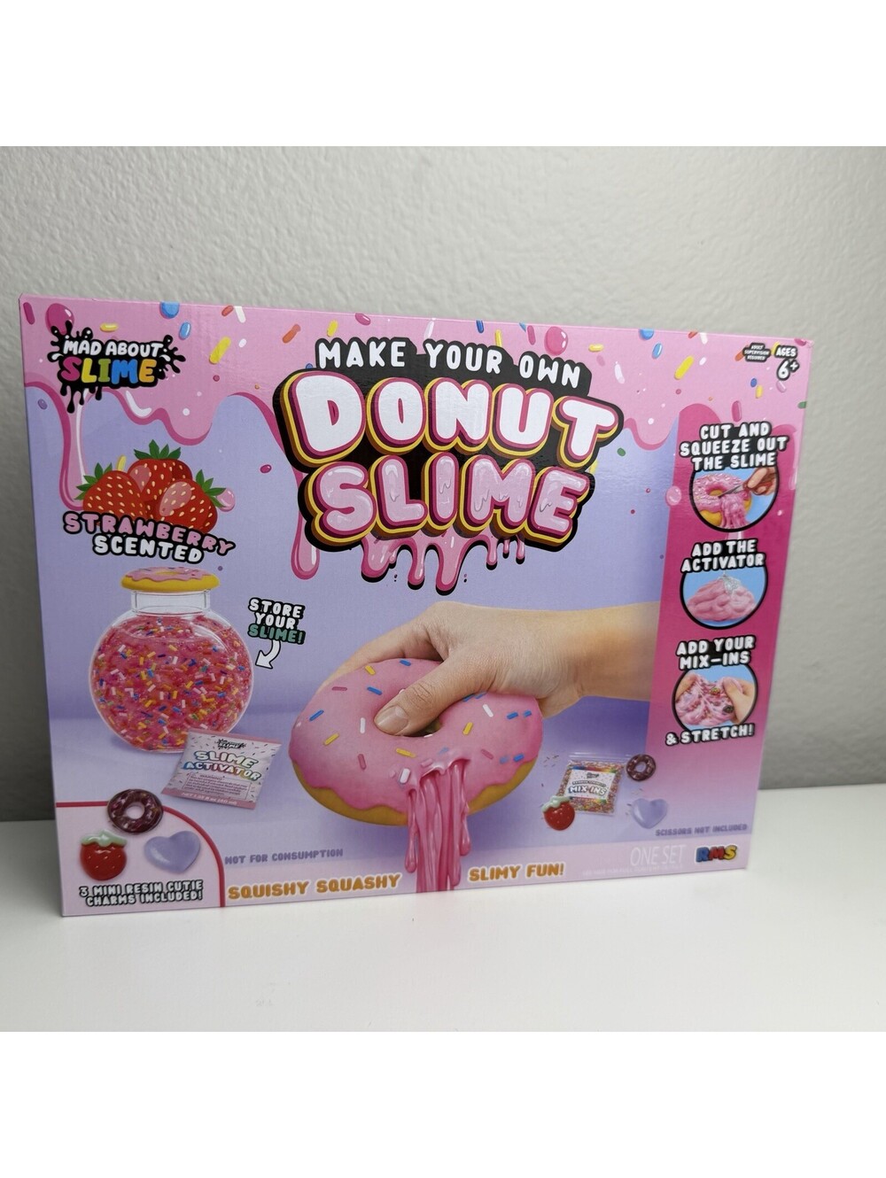 Mad About Slime Donut Slime Kit Make Your Own Strawberry Scented DIY Sensory NIB